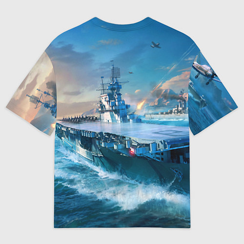 Мужская футболка оверсайз War Thunder ship / 3D-принт – фото 2