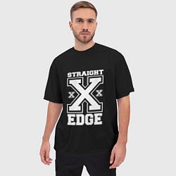 Футболка оверсайз мужская Straight edge SXE, цвет: 3D-принт — фото 2