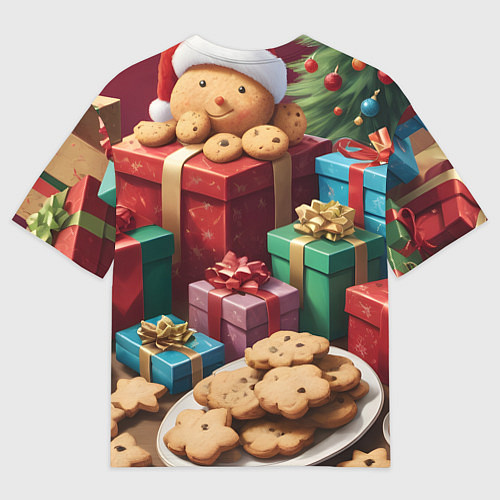 Мужская футболка оверсайз Рождественское печенье / 3D-принт – фото 2