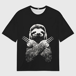 Мужская футболка оверсайз Ленивец росомаха