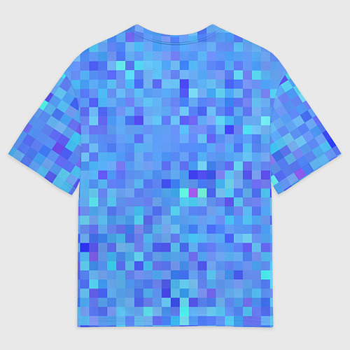 Мужская футболка оверсайз Синие пиксели / 3D-принт – фото 2