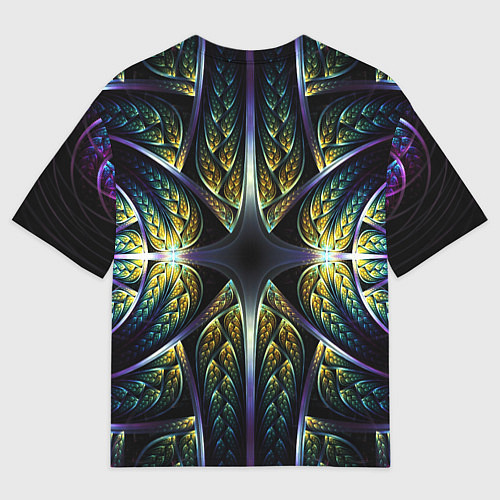 Мужская футболка оверсайз Оптический узор из фрактала / 3D-принт – фото 2