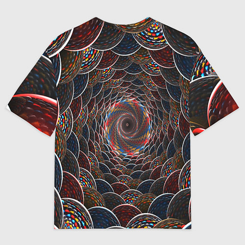 Мужская футболка оверсайз Оптические волны абстракция / 3D-принт – фото 2