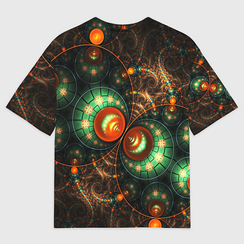Мужская футболка оверсайз Фрактальный узор абстрактный / 3D-принт – фото 2