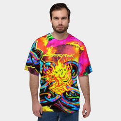 Футболка оверсайз мужская Cyberpunk 2077 graffity game, цвет: 3D-принт — фото 2