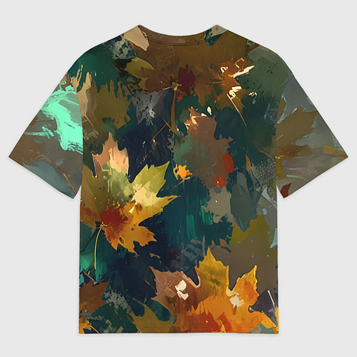 Мужская футболка оверсайз Осень листья / 3D-принт – фото 2