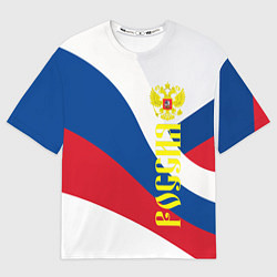 Мужская футболка оверсайз Флаг России, паттерн