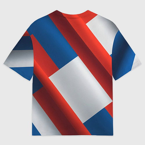 Мужская футболка оверсайз Цвета флага России, паттерн / 3D-принт – фото 2