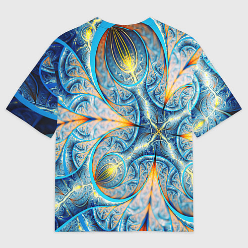 Мужская футболка оверсайз Оптический узор фрактальный / 3D-принт – фото 2