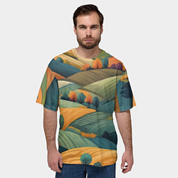 Футболка оверсайз мужская Луга поля, цвет: 3D-принт — фото 2