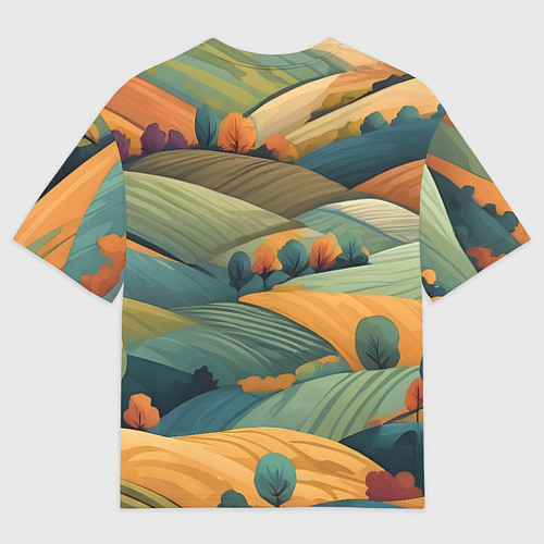 Мужская футболка оверсайз Луга поля / 3D-принт – фото 2