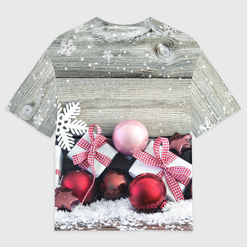 Мужская футболка оверсайз Новогодние подарки / 3D-принт – фото 2