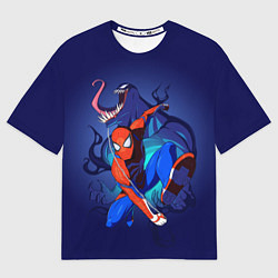 Футболка оверсайз мужская Человек-паук и Веном, цвет: 3D-принт