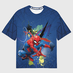 Мужская футболка оверсайз Spider-man with a spider web