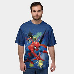 Футболка оверсайз мужская Spider-man with a spider web, цвет: 3D-принт — фото 2