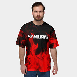 Футболка оверсайз мужская Samurai fire red, цвет: 3D-принт — фото 2