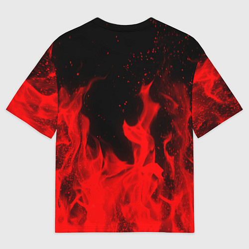 Мужская футболка оверсайз Samurai fire red / 3D-принт – фото 2