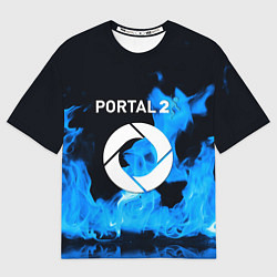 Футболка оверсайз мужская Portal 2 blue flame, цвет: 3D-принт
