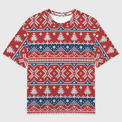 Футболка оверсайз мужская New year pattern, цвет: 3D-принт