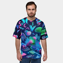 Футболка оверсайз мужская Фантастическая абстрактная композиция - сюрреализм, цвет: 3D-принт — фото 2