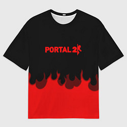 Мужская футболка оверсайз Portal fire abstraction