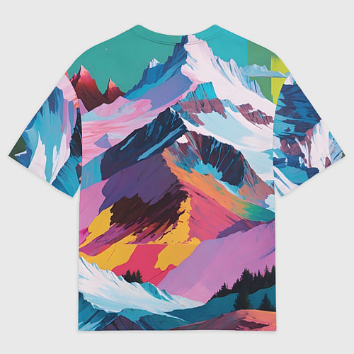 Мужская футболка оверсайз Горы краски / 3D-принт – фото 2