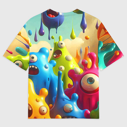 Мужская футболка оверсайз Мультяшные персонажи - нейроарт / 3D-принт – фото 2