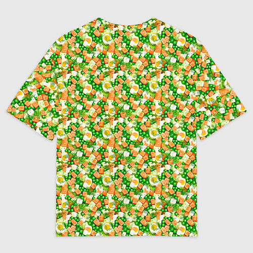 Мужская футболка оверсайз Салат - Оливье / 3D-принт – фото 2