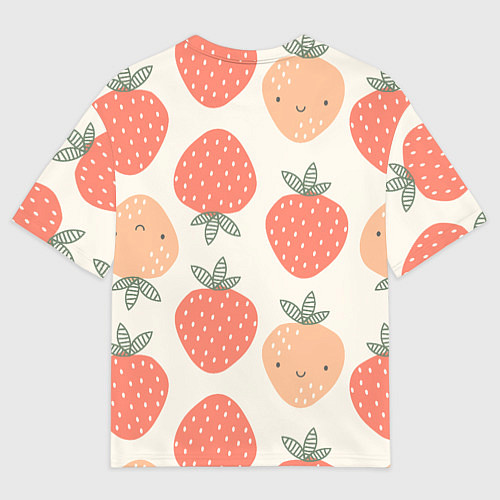 Мужская футболка оверсайз Клубничный узор / 3D-принт – фото 2