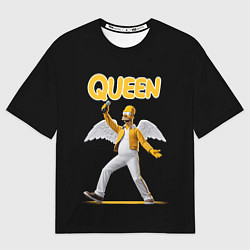 Футболка оверсайз мужская Queen Гомер Симпсон, цвет: 3D-принт