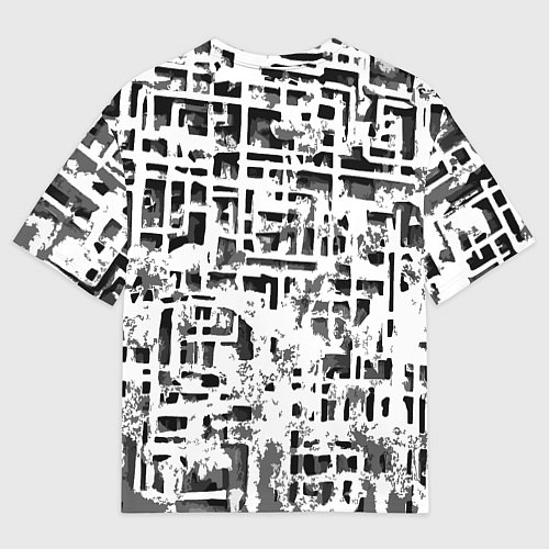 Мужская футболка оверсайз Бело-чёрная абстракция / 3D-принт – фото 2