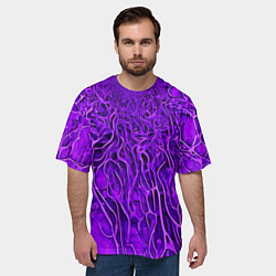 Футболка оверсайз мужская Фиолетовый симбионт абстракция, цвет: 3D-принт — фото 2