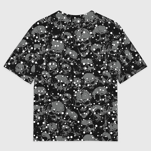 Мужская футболка оверсайз Санта Клаус борода с черепами / 3D-принт – фото 2