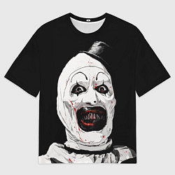 Мужская футболка оверсайз Ужасающий клоун Арт