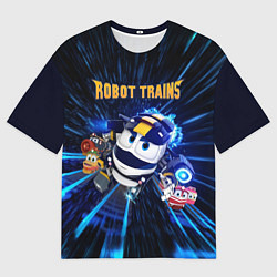 Мужская футболка оверсайз Robot trains Kay