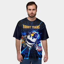 Футболка оверсайз мужская Robot trains Kay, цвет: 3D-принт — фото 2