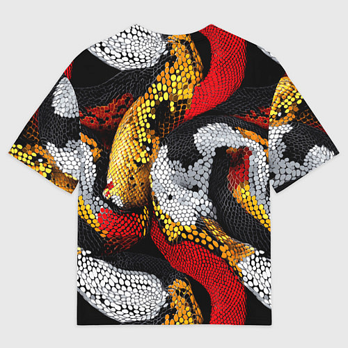 Мужская футболка оверсайз Яркий змеиный паттерн / 3D-принт – фото 2