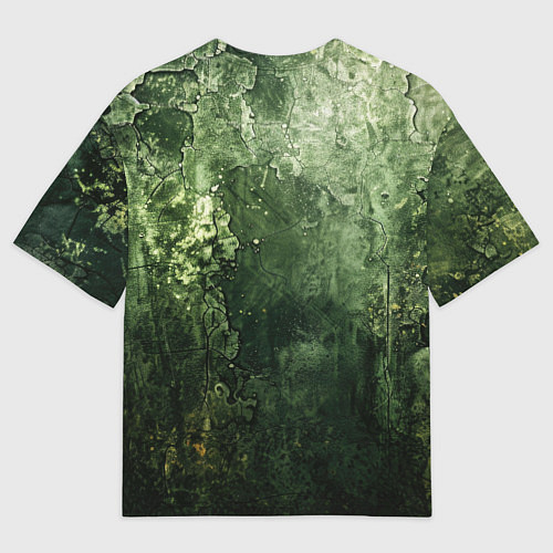 Мужская футболка оверсайз Зеленый камуфляж с эффектом старины / 3D-принт – фото 2