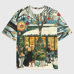 Мужская футболка оверсайз Новогодние посиделки