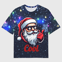 Мужская футболка оверсайз Cool Santa in glasses