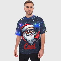 Футболка оверсайз мужская Cool Santa in glasses, цвет: 3D-принт — фото 2