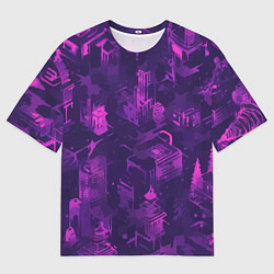 Футболка оверсайз мужская Неоновый городок, цвет: 3D-принт
