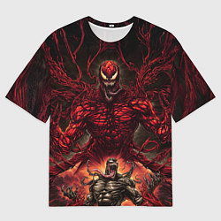 Мужская футболка оверсайз Веном в плену Карнажа