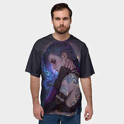 Футболка оверсайз мужская Джинкс сияние, цвет: 3D-принт — фото 2