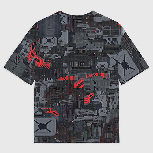 Мужская футболка оверсайз Микроплата / 3D-принт – фото 2