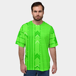 Футболка оверсайз мужская Закулисье зелёные обои, цвет: 3D-принт — фото 2