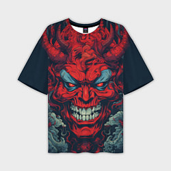 Футболка оверсайз мужская Red demon Oni, цвет: 3D-принт