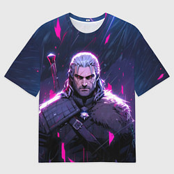 Футболка оверсайз мужская Geralt - neon rain, цвет: 3D-принт