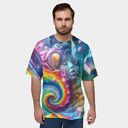 Футболка оверсайз мужская Абстрактное граффити с лицом девушки, цвет: 3D-принт — фото 2