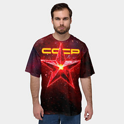 Футболка оверсайз мужская Космические звезды СССР, цвет: 3D-принт — фото 2